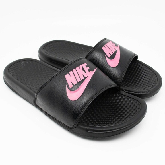 Nike Shoes - Nike Benassi JDI Women's Slide Sandals Black/Vivid Pink 343881 SIZE 9